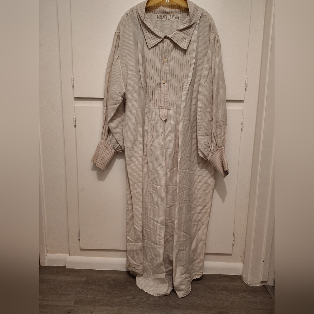 Magnolia Pearl Long Striped Shirt Dress